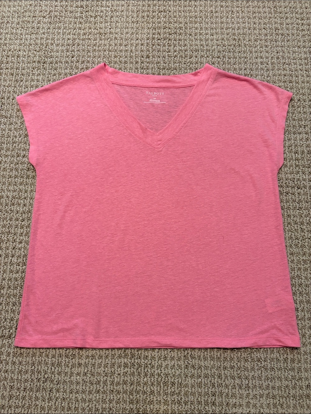 Talbots Pink V-Neck Short Sleeve Tee